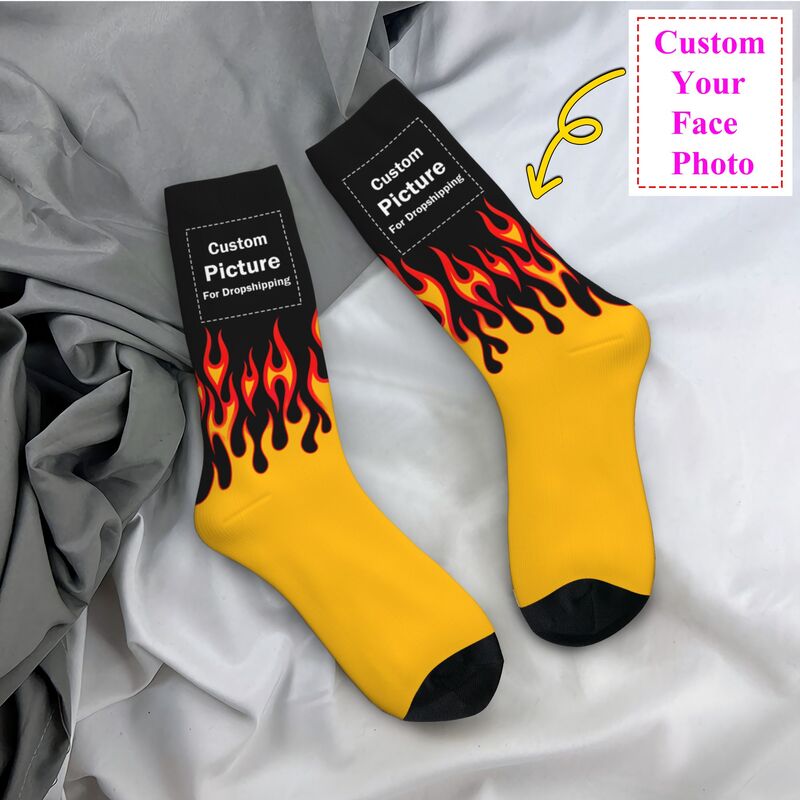 Women Fashion Logo - Personalized Custom Photo Logo Dress Socks