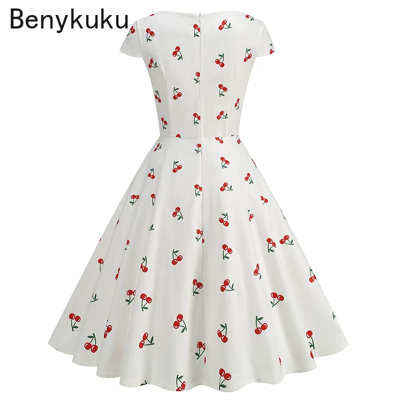 Print Cherry Sunflower 50s 60s - đánh giá và giá Women'S Fashion Of The 50S