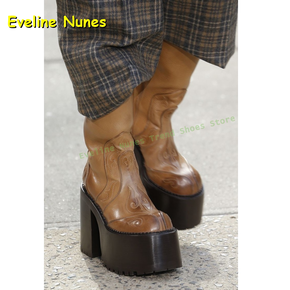 Embroidery Platform Knee High  - đánh giá và giá Women Fashion Trend 2025