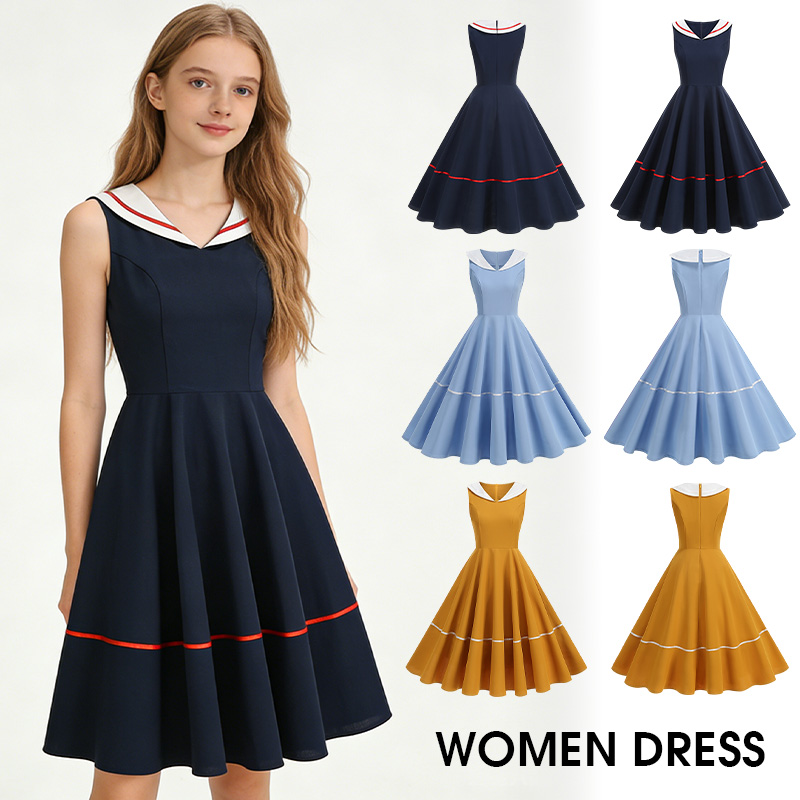 50s 60s Vintage Navy Style Dr - đánh giá và giá Women'S Fashion Of The 50S