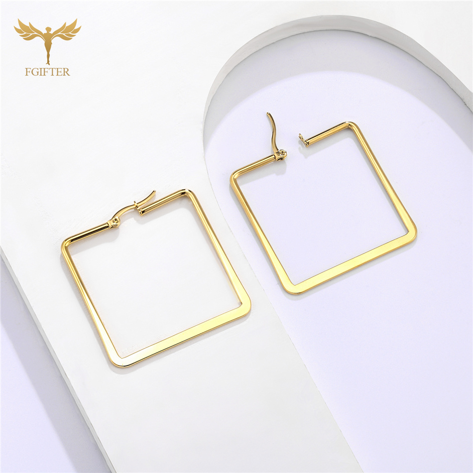Stainless Steel Square Hoop Ea - đánh giá và giá Women'S Fashion Retailers