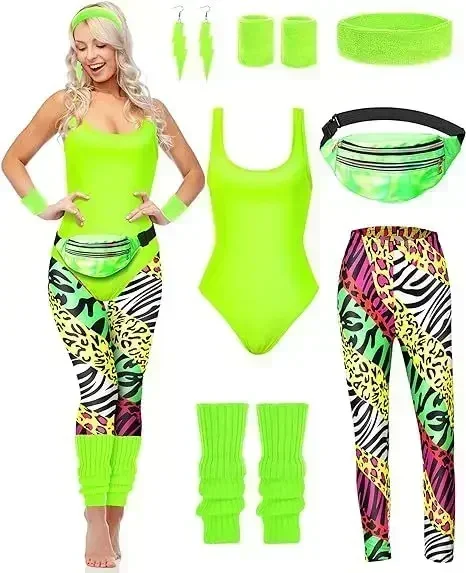 7 Pcs 80s Fancy Workout Costum - đánh giá và giá Women'S Fashion From The 80S