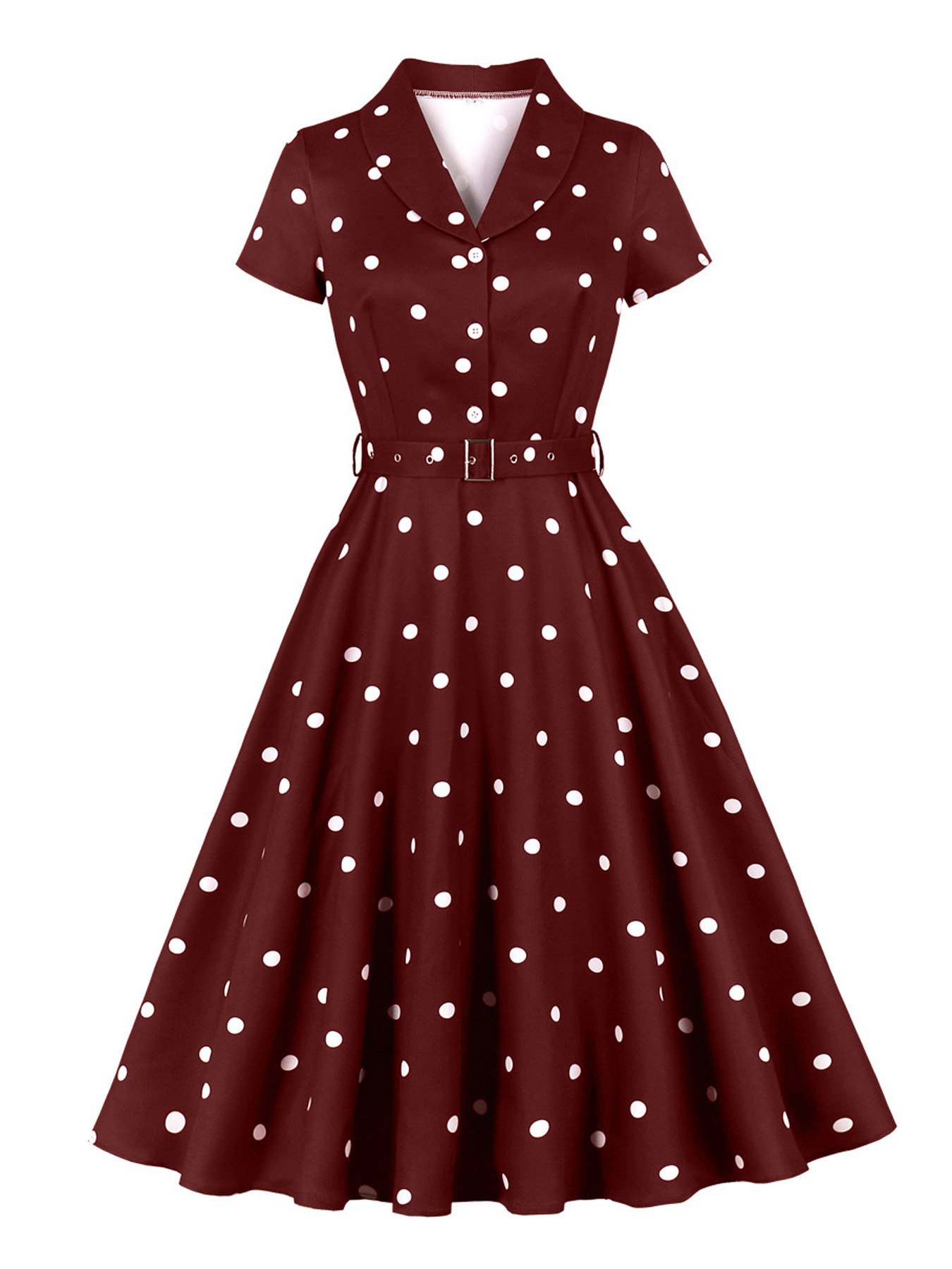 Tonval Turn-Down Collar Polka  - đánh giá và giá Women'S Fashion Of The 50S