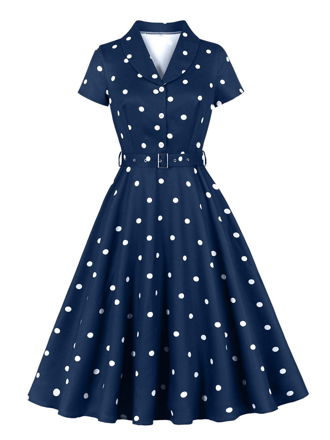 Tonval Turn-Down Collar Polka  - đánh giá và giá Women'S Fashion Of The 50S
