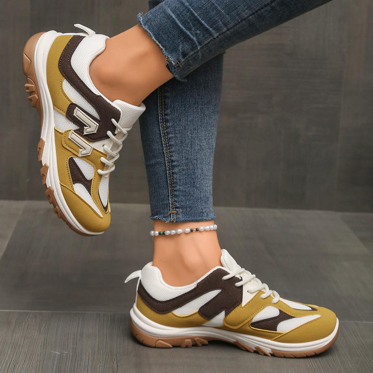 Fashion Gray Yellow Mix Color  - đánh giá và giá Women'S Yellow Fashion Sneakers