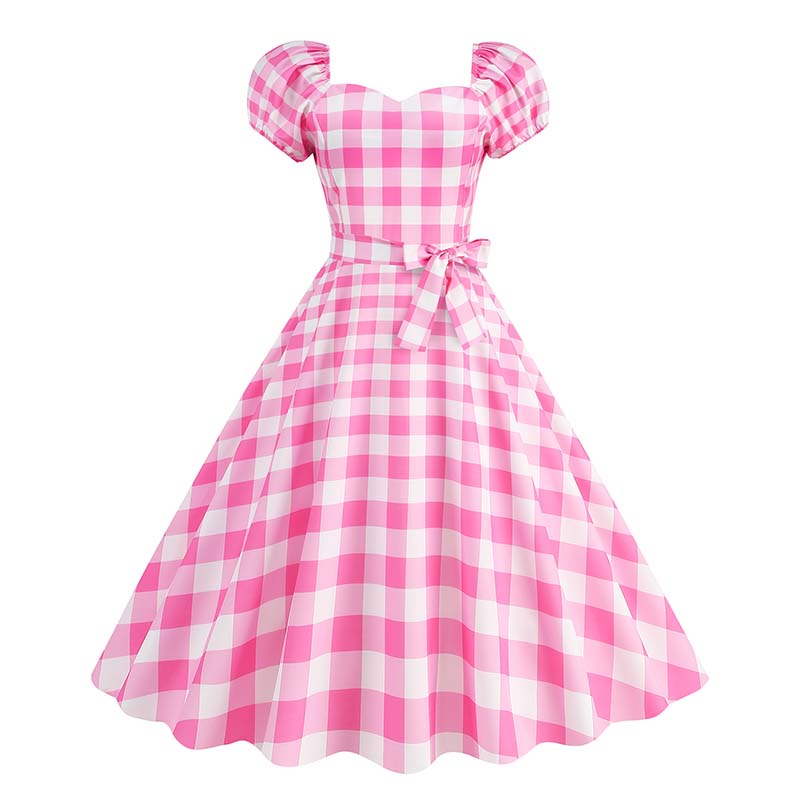 Plaid Print Retro Women Dress  - đánh giá và giá Women'S Fashion Of The 50S