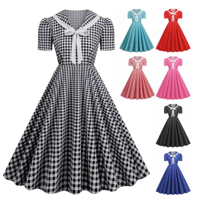 Polka Dot Printed Vintage Larg - đánh giá và giá Women'S Fashion Of The 50S