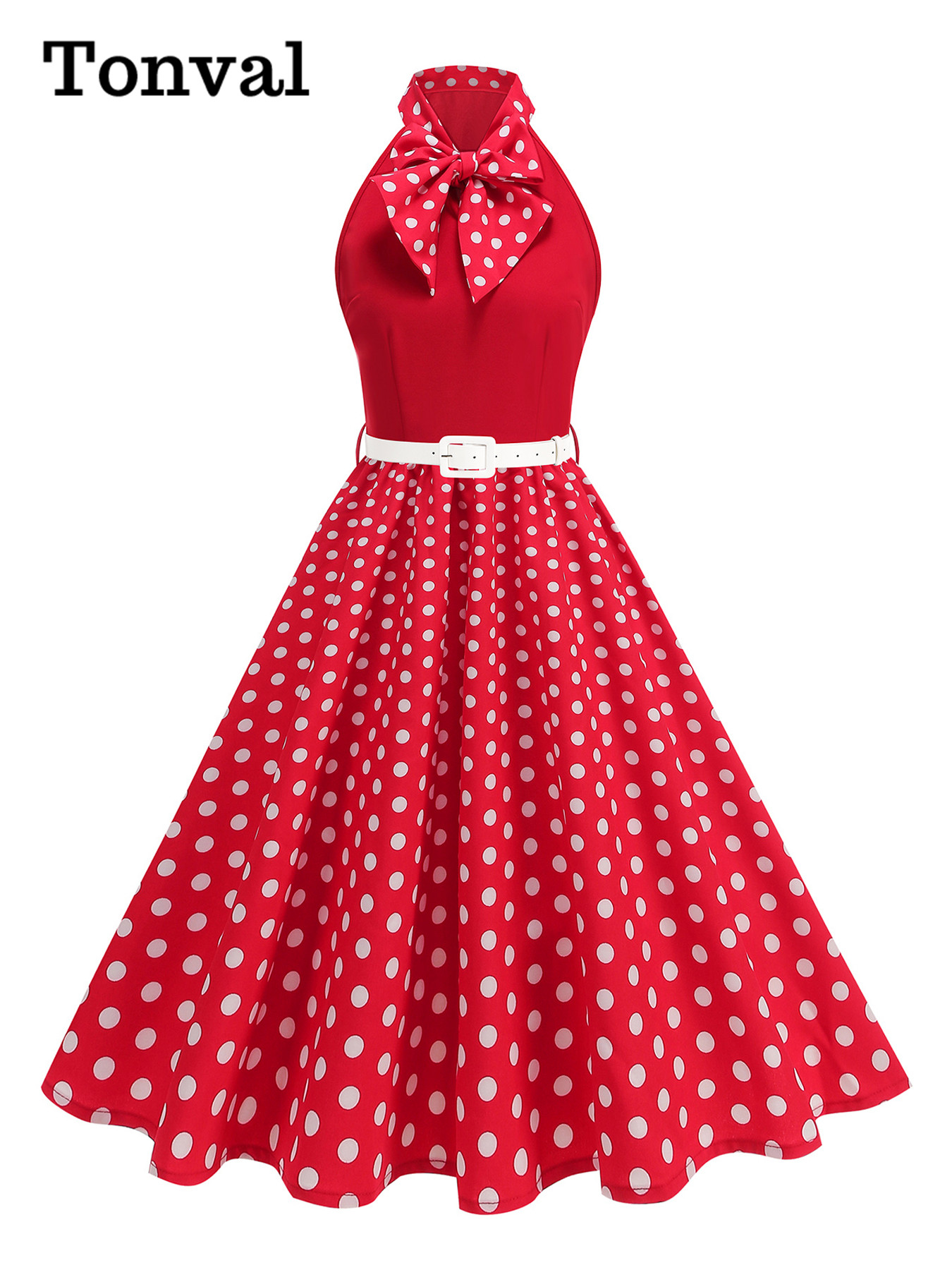 Tonval Bow Neck Halter Neck Po - đánh giá và giá Women'S Fashion Of The 50S