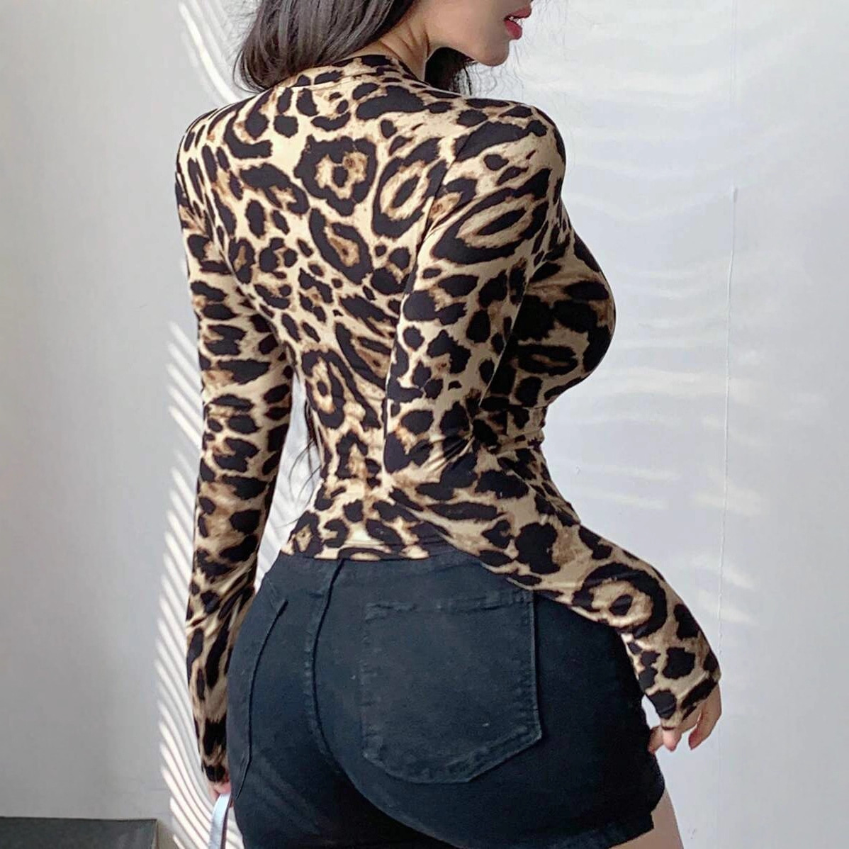 Women Leopard Print Zip Up Lon - đánh giá và giá Women Fashion Jackets