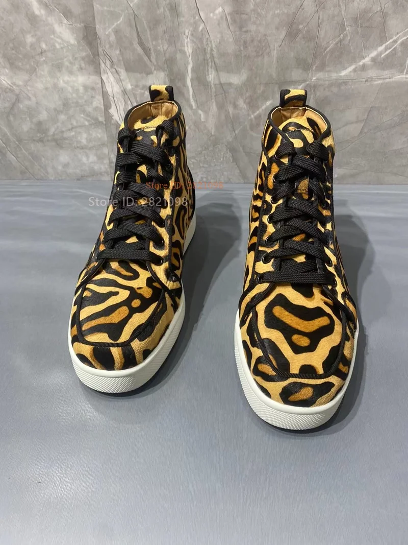 Leopard Printed High Top Sneak - đánh giá và giá Women'S Yellow Fashion Sneakers